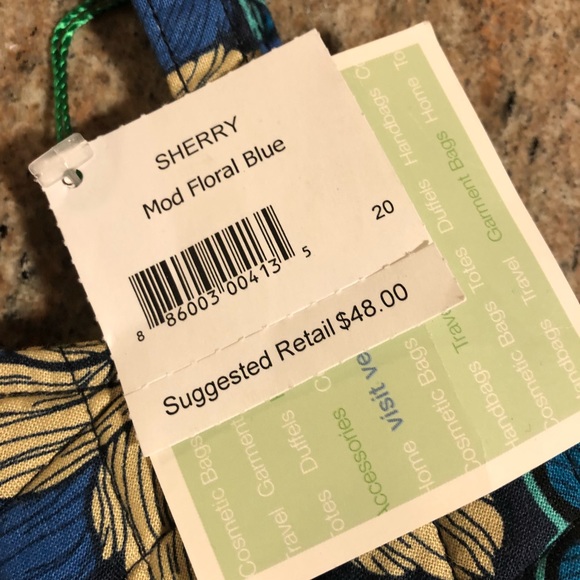 Vera Bradley Sherry bag mod floral blue pattern - Picture 2 of 3